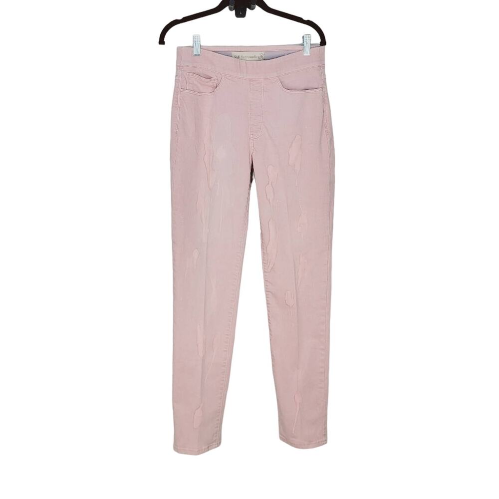 Soft Surroundings Ultimate Denim Relaxed Straight Pull On Jeans Lt Pink 29/32